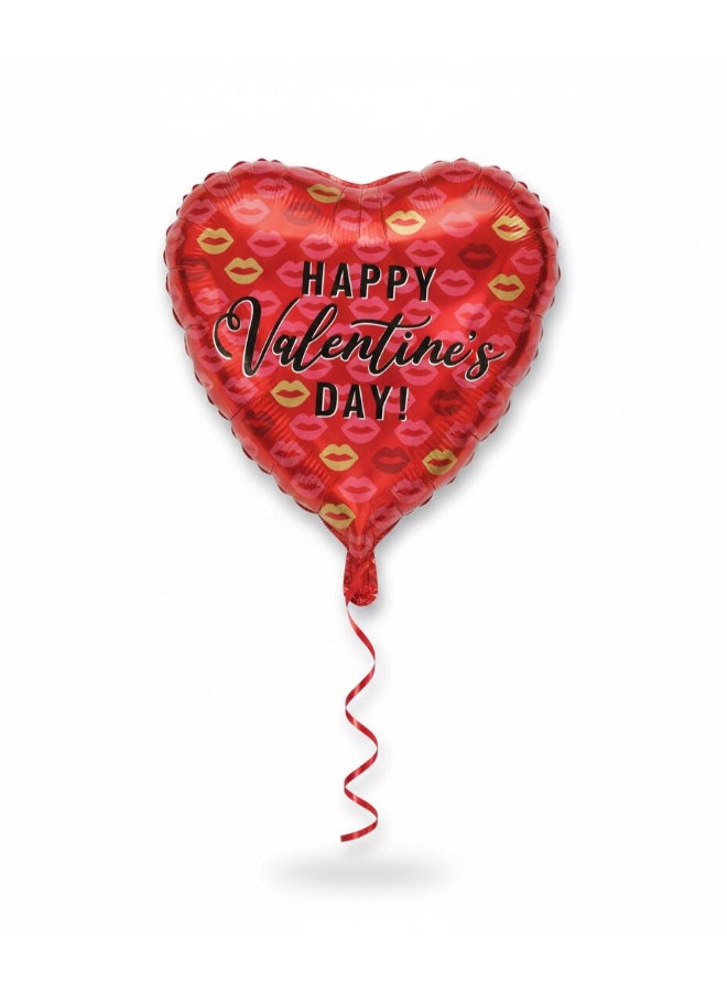 Toyland 18 Inch Red Heart Foil Balloon with “Happy Valentine’s Day” Print – Romantic Helium Balloon for Valentine’s Décor - Image 1